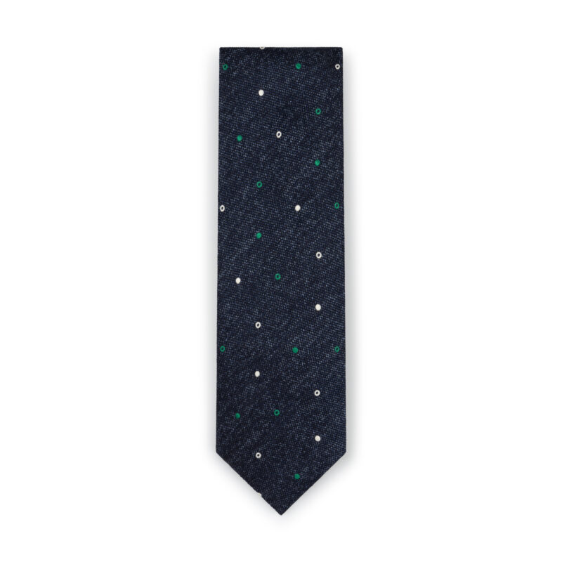 Graphite Blue Polka Silk